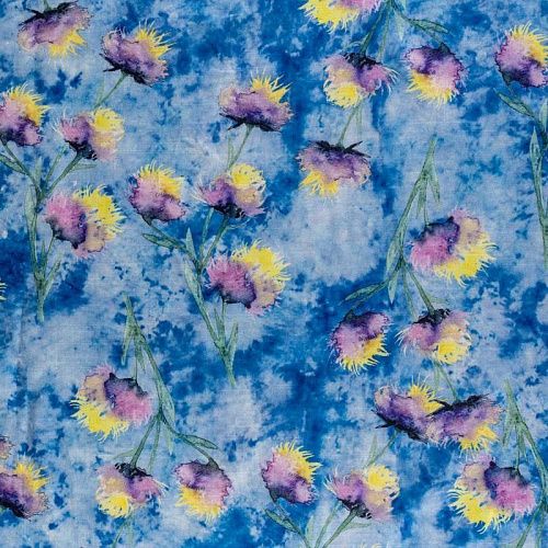 Хлопок К28-786 сине-голубой принтованный