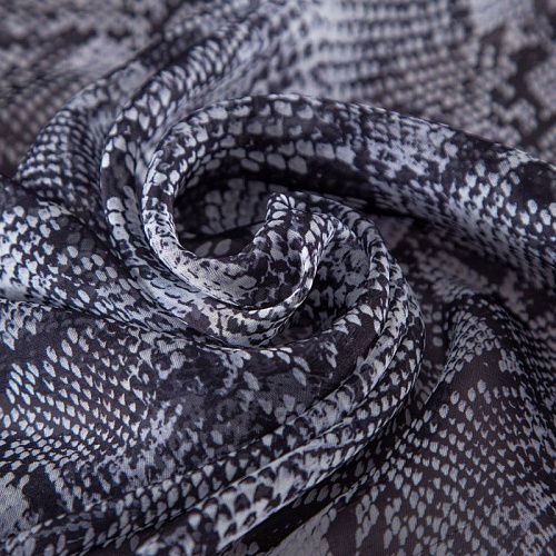 Шифон шелковый 068-20076 черно-белый