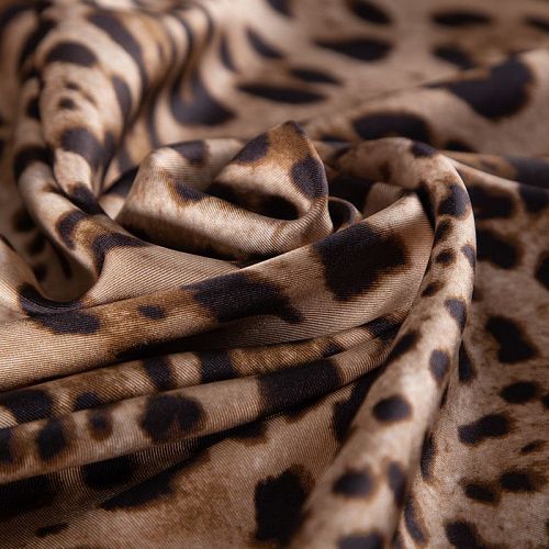 Твил-шелк натуральный 064-20007 бежевый принтованный