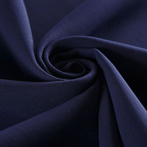 Лен на дублерине 035-16536 темно-синий однотонный