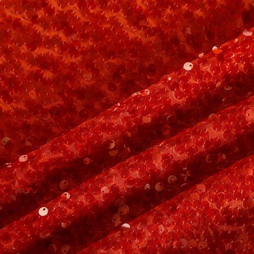 Пайетки на сетке 055-05750 красная икра однотонный