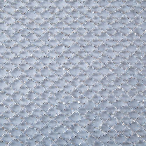 Сетка со стеклярусом 050-13581 серо-голубой