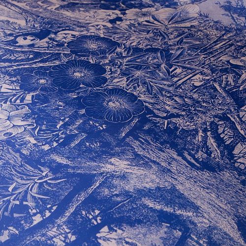 Шелк натуральный Dior 064-19249 голубой принтованный