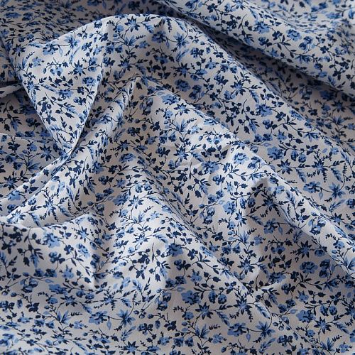 Поплин стрейч 063-17779 белый принтованный