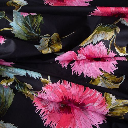 Поплин 063-19925 черный принтованный