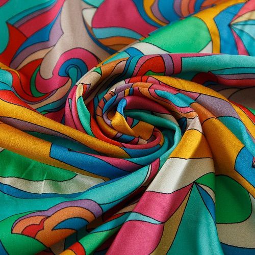 Шелк-штапель 069-18310 бирюзовый мультиколор