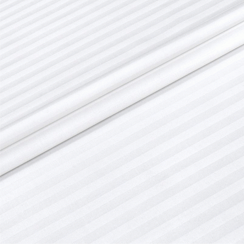 Сатин страйп К11-258 белый однотонный