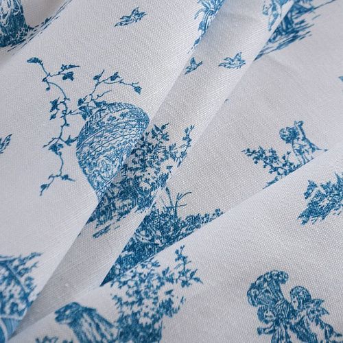 Лен натуральный 035-12152 белый принтованный