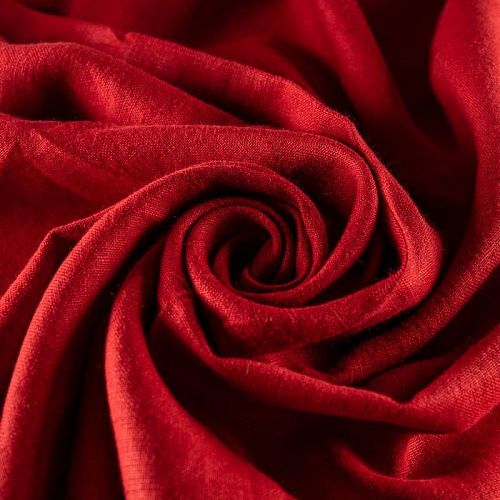 Лен натуральный К32-290 темно-красный однотонный