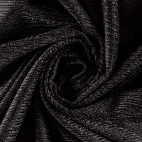 Вельвет К18-204 черный однотонный