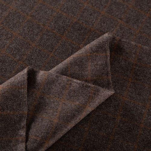 Шерсть костюмная 025-19971 коричневый клетка