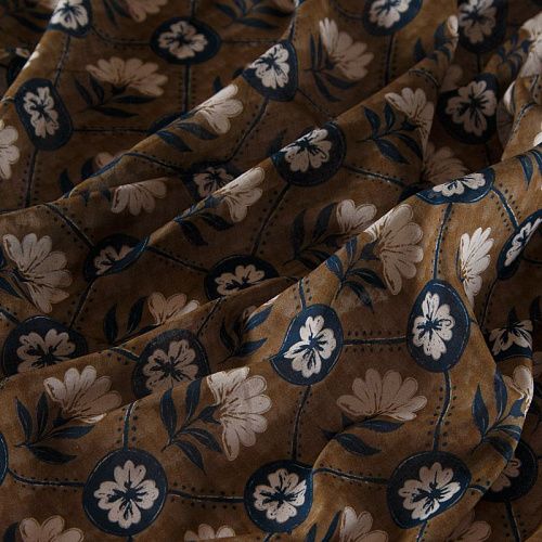 Батист 003-16461 коричневый принтованный