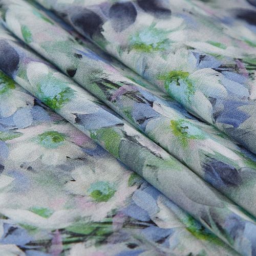 Штапель 069-177755 голубой принтованный