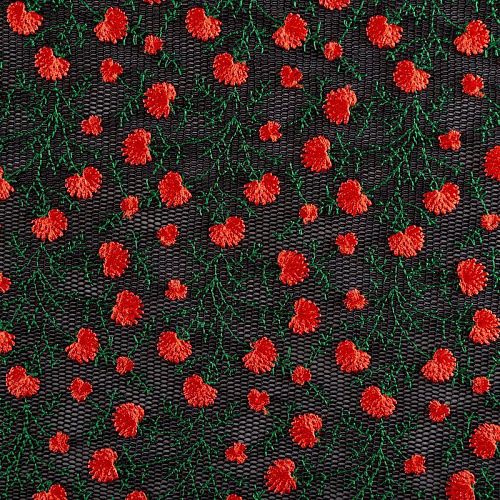 Неопрен-сетка 038-03717 черный с вышивкой