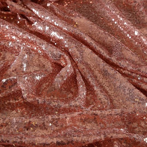 Пайетки на сетке 055-19014 пудрово-розовый однотонный