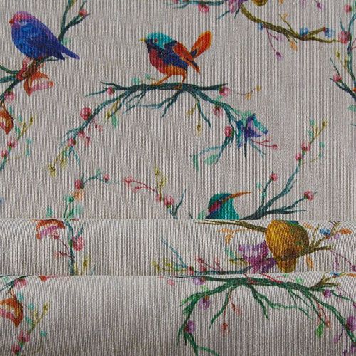 Ткань портьерная H-280 см 19-02-15860 экрю принтованный