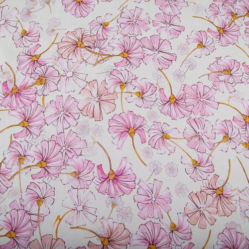 Креп-шифон шелковый 027-19848 белый принтованный