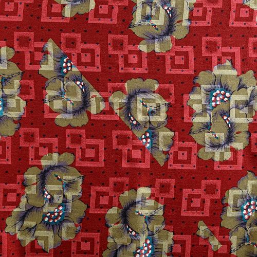 Шелк натуральный К15-114 вишневый жаккардовый