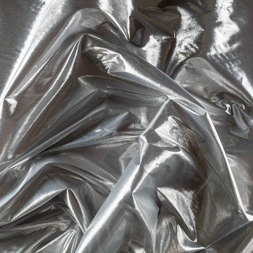 Парча К33-364 серебряный однотонный