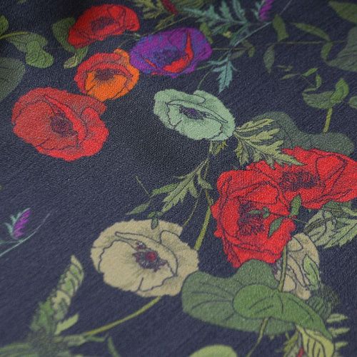 Шелк-вискоза 064-12174 пыльно-синий принтованный