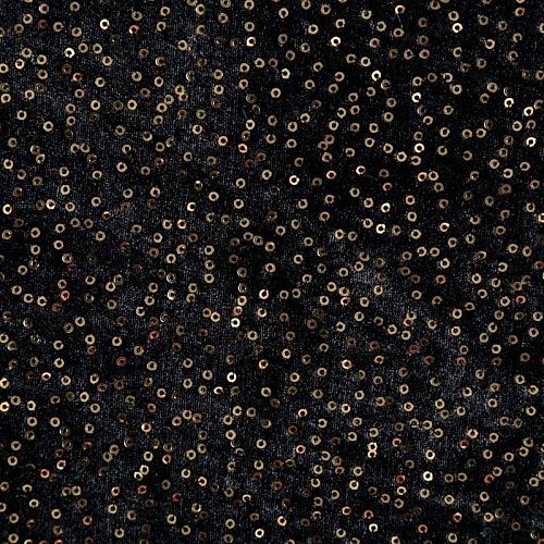 Пайетки на бархате 055-05746 черный/золото