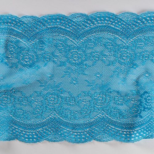 Кружево эластичное 190 мм Ф01-0099 сине-зеленый