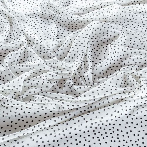 Креп-шифон 027-01873 белый принтованный