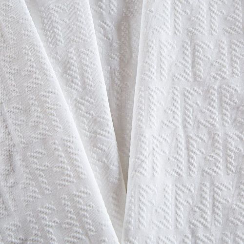 Трикотаж 056-14526 белый жаккардовый