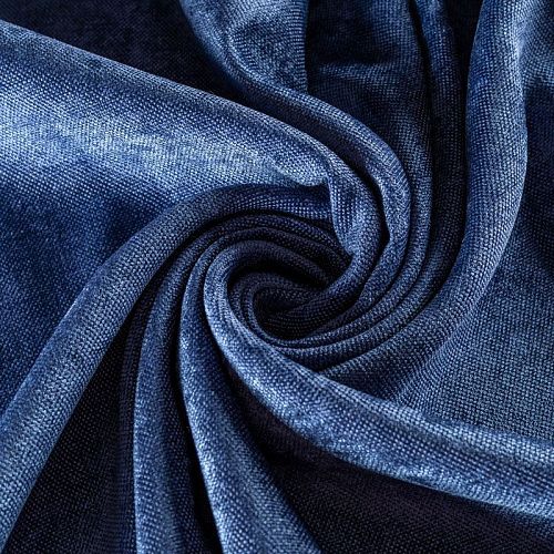 Ткань портьерная шенилл h-300 см 21-02-00073 сине-голубой однотонный