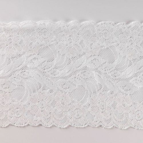 Кружево эластичное 140 мм Ф01-0268 белый