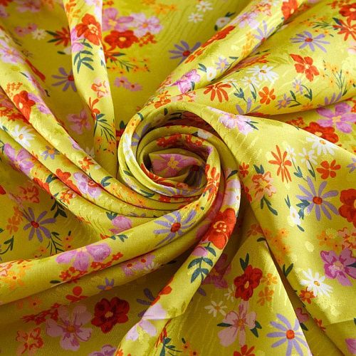 Вискоза 009-12435 лимонный принтованный