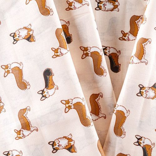 Перкаль 007-09342 кремово-бежевый принтованный