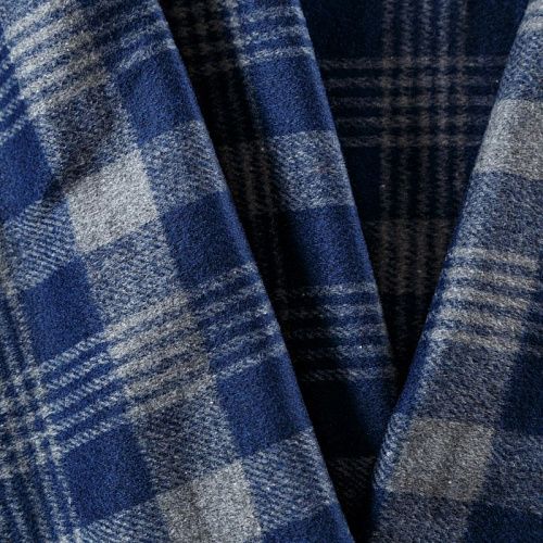 Шотландка 025-09214 серо-синий принтованный