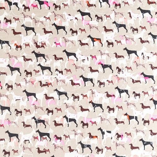 Шелк-штапель 069-09688 бежевый принтованный