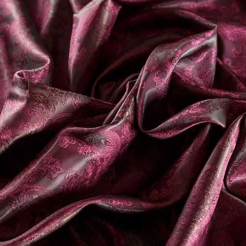 Ткань подкладочная К28-194 сливовый жаккардовый