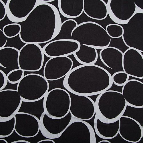 Креп-шифон 027-17944 черный принтованный