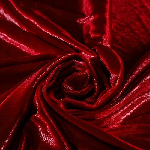 Бархат с люрексом К21-1038 красный однотонный