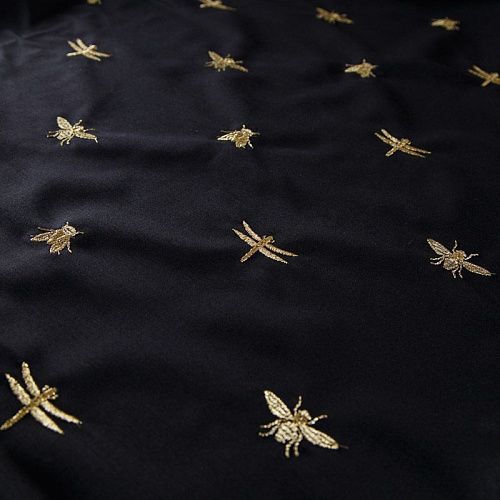 Ткань костюмная с вышивкой 025-12279 черный