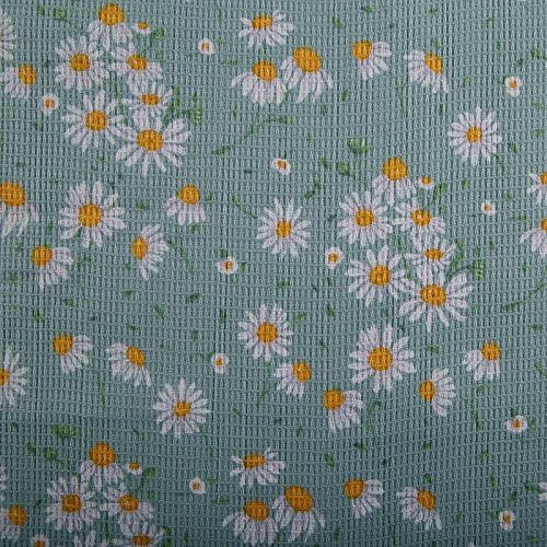 Полотно вафельное 007-15304 шалфейный принтованный