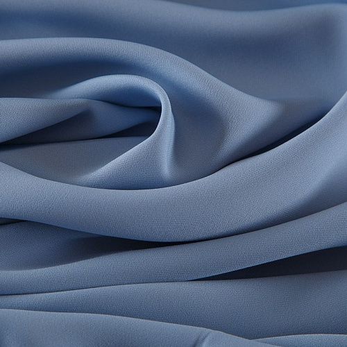 Креп 026-18693 серо-голубой однотонный