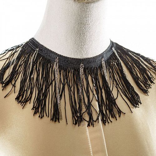 Бахрома 95 мм с цепочками PA0209 черный