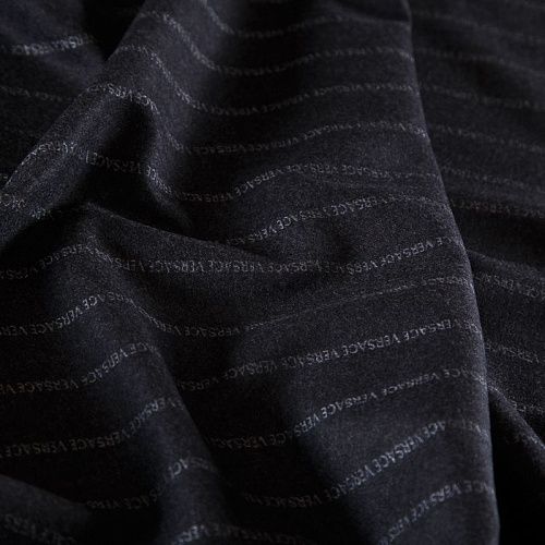 Ткань костюмная Versace 025-19085 темно-серый принтованный