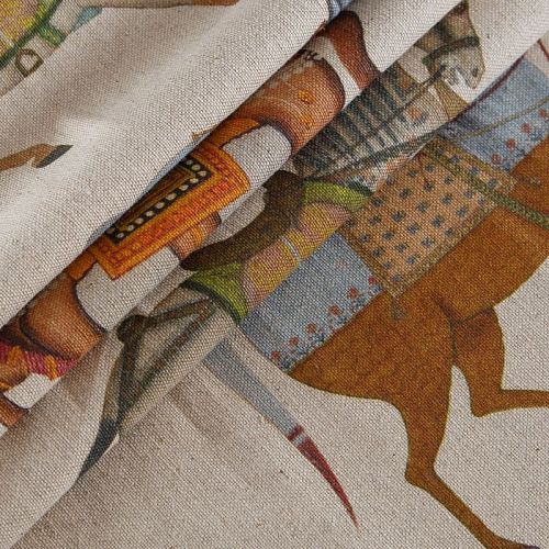 Ткань портьерная H-280 см 19-02-15874 экрю принтованный