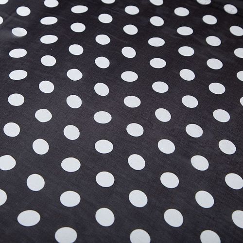 Шифон шелковый 068-20079 черный принтованный