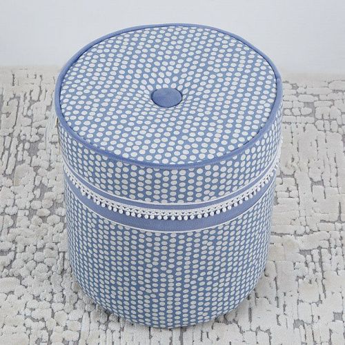 Пуф круглый D 31 см H 36 см голубой 521251 