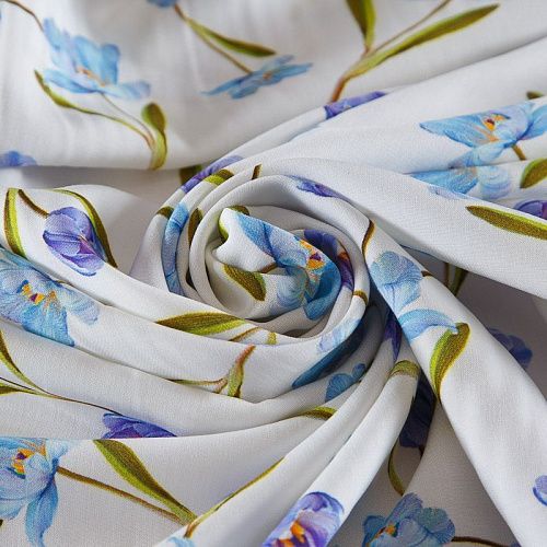 Штапель 069-177758 белый принтованный