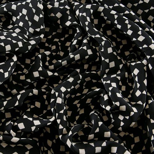 Креп 026-11960 черный принтованный