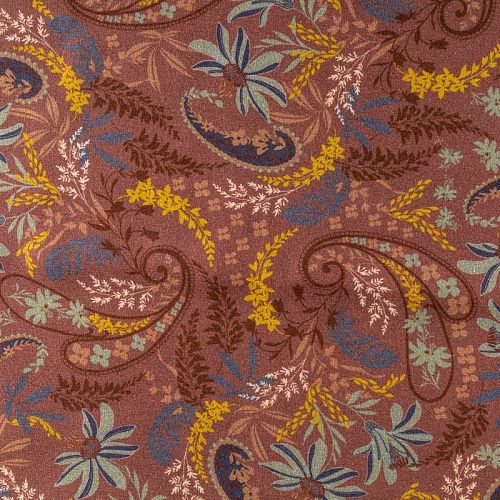 Креп К36-047 коричневый принтованный