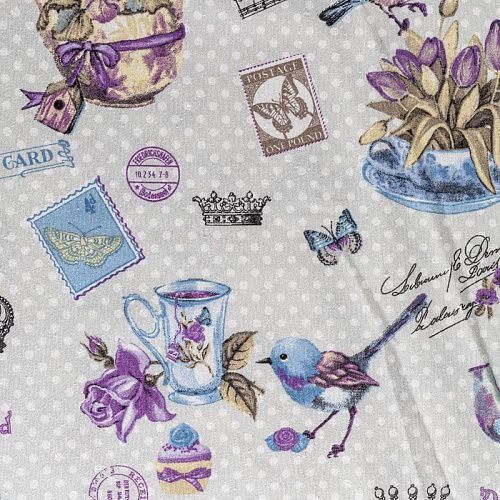 Ткань портьерная H-280 см Т433-02-25 светло-серый принтованный