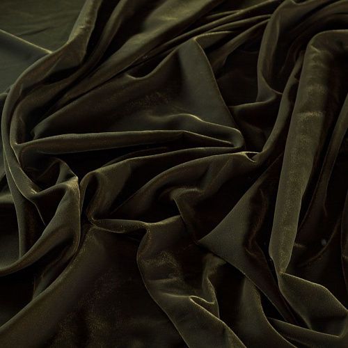Бархат К32-038 темный хаки однотонный